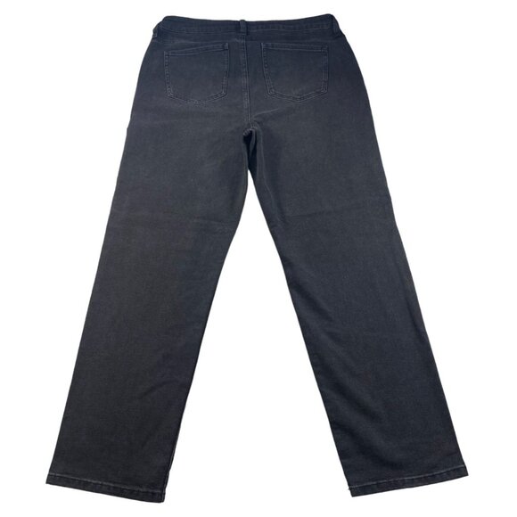 RE Generation Jeans Womens Plus Size 14 Black Denim Stretch Straight Pockets New - Picture 2 of 8